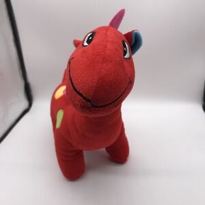 National Entertainment Network Red Dinosaur Plush Polka Dot Stuffed Animal 2013